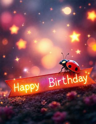 The primary subject of the image is a ladybug, which is the main object, scene, or focus of the image. The ladybug is sitting on a flower, which is the setting or background of the image. The visual style of the image is digital art, as it is a digital illustration of a ladybug on a flower. The colors and mood of the image are vibrant and cheerful, as the ladybug is brightly colored and the flower adds a touch of natural beauty to the scene.