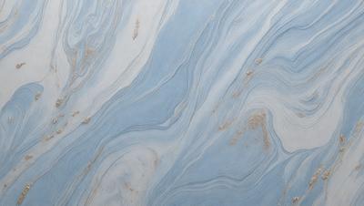 The primary subject of the image is a blue and gold marbled wallpaper. The setting is a room with a blue and gold marbled wallpapered wall. The visual style is a close-up of the wallpaper, showcasing its intricate design. The colors and mood of the image are predominantly blue and gold, creating a luxurious and elegant atmosphere.