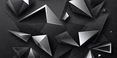 The primary subject of the image is a black and silver geometric pattern. The setting is a black background, which contrasts with the silver geometric shapes. The visual style is a combination of digital art and illustration, creating a unique and intricate design. The dominant colors are black and silver, giving the pattern a modern and sleek appearance.