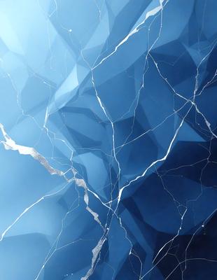 The primary subject of the image is a blue and white patterned wall. The setting is a room with a blue and white tiled wall, which serves as the background. The visual style is a combination of digital art and illustration, creating a unique and artistic appearance. The dominant colors are blue and white, giving the image a calm and soothing atmosphere.