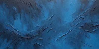 The primary subject of the image is a blue background with a pattern of long, thin, and curved lines. The setting appears to be a painting or a digital artwork, as the lines are not part of a natural environment. The visual style is artistic, with the lines creating a unique and intricate pattern. The colors in the image are predominantly blue, giving the scene a calm and serene atmosphere.