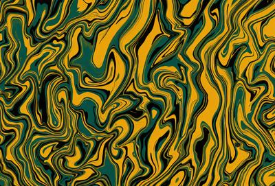 The primary subject of the image is a patterned background featuring a yellow and green color scheme. The setting is a close-up of the pattern, showcasing the intricate details of the design. The visual style is a combination of digital art and illustration, creating a unique and eye-catching appearance. The colors and mood of the image are vibrant and lively, with the yellow and green hues evoking a sense of energy and freshness.