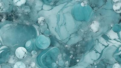 The primary subject of the image is a close-up of a blue and white marbled surface, which appears to be a painting or a digital artwork. The setting is a blue and white marbled surface, and the visual style is a painting or digital artwork. The colors and mood of the image are predominantly blue and white, creating a calm and serene atmosphere.