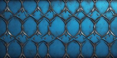 The primary subject of the image is a blue and silver patterned wallpaper. The setting is a blue background, and the visual style is a digital art or illustration. The dominant colors are blue and silver, creating a calm and soothing atmosphere.