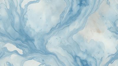The primary subject of the image is a blue and white water-like pattern, which appears to be a painting or a digital artwork. The setting is a blue and white background, which complements the artwork. The visual style is a combination of painting and digital art, creating a unique and artistic appearance. The colors and mood of the image are predominantly blue and white, giving it a calm and serene atmosphere.