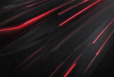 The primary subject of the image is a black background with red streaks. The setting appears to be a dark room, and the visual style is a digital art or illustration. The dominant colors are black and red, creating a bold and striking atmosphere.