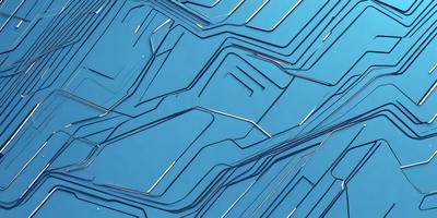 The primary subject of the image is a blue surface with a pattern of interconnected lines. The setting appears to be a blue background, and the visual style is a combination of digital art and illustration. The dominant colors in the image are blue and silver, creating a calm and serene atmosphere.
