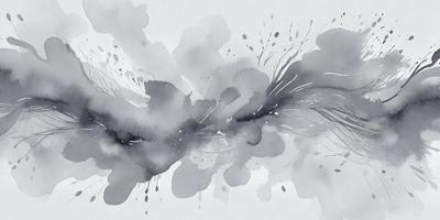 The primary subject of the image is a watercolor painting of a flowing, swirling, and splashing water effect. The setting is a white background, which provides a clean and uncluttered appearance. The visual style is a watercolor painting, which gives the image a unique and artistic touch. The colors and mood of the painting are predominantly grays and blues, creating a sense of calmness and tranquility.