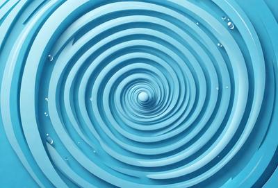 The primary subject of the image is a spiral or vortex, which is a blue, swirling pattern. The setting is a blue background, and the visual style appears to be a digital art or illustration. The colors and mood of the image are predominantly blue, creating a calm and serene atmosphere.