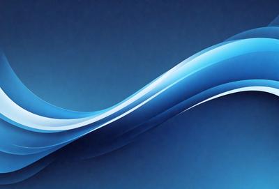 The primary subject of the image is a blue wave, which is the main focus of the scene. The setting is a blue background, which creates a sense of depth and contrast. The visual style is a digital art or illustration, as the wave is depicted in a stylized manner. The dominant colors are blue and white, giving the image a calm and serene atmosphere.
