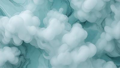 The primary subject of the image is a cloudy sky with a blue background. The visual style appears to be a digital art or illustration, as the clouds are depicted in a more artistic manner than a typical photo. The colors and mood of the image are predominantly blue, creating a serene and calming atmosphere.