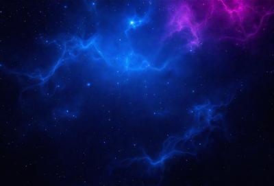 The primary subject of the image is a beautiful blue and purple nebula, which is the main object, scene, or focus of the image. The setting or background of the image is a dark, star-filled sky, which adds to the overall atmosphere. The visual style of the image is a combination of a photo and digital art, creating a unique and captivating representation of the nebula. The colors and mood of the image are predominantly blue and purple, with a sense of wonder and awe,