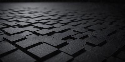 The primary subject of the image is a black and white checkered pattern. The setting is a dark background, which contrasts with the pattern. The visual style is a black and white photo, giving it a classic and timeless appearance. The colors and mood of the image are predominantly dark and moody, with the contrasting black and white pattern adding depth and interest to the composition.