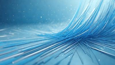 The primary subject of the image is a blue wire or string. The setting is a blue background, which creates a contrasting and visually appealing environment. The visual style is a close-up of the blue wire, showcasing its texture and details. The colors and mood of the image are predominantly blue, giving it a calm and serene atmosphere.