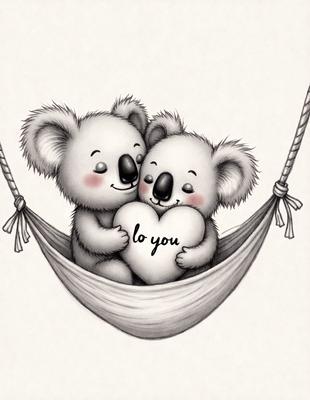 The image features two teddy bears sitting in a hammock, with one teddy bear holding the other. The scene is set in a playful and whimsical environment, with the teddy bears appearing to be kissing. The visual style of the image is a combination of digital art and illustration, creating a charming and heartwarming scene. The colors in the image are predominantly shades of pink and white, which contribute to the overall warm and affectionate mood of the scene.