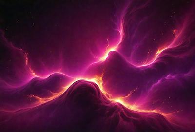 The primary subject of the image is a purple and orange nebula, which is a swirling mass of gas and dust in space. The setting is a dark, starry sky, with the nebula being the main focus of the image. The visual style is a combination of a photo and digital art, creating a unique and captivating representation of the celestial object. The dominant colors are purple and orange, which evoke a sense of mystery and wonder.