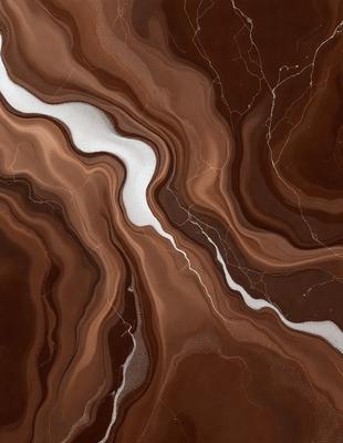 The primary subject of the image is a marble-like surface with a brown and white color scheme. The setting is a rocky, textured surface, possibly a marble countertop or a natural stone formation. The visual style is a close-up of the marble, showcasing its intricate patterns and textures. The colors and mood of the image are earthy and natural, with the brown and white tones evoking a sense of warmth and sophistication.