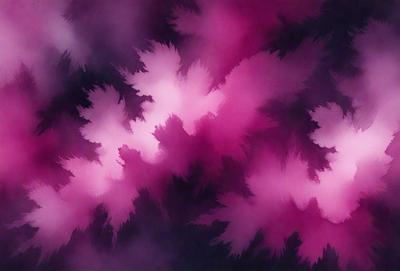 The primary subject of the image is a pink and purple floral pattern. The setting is a dark background, which contrasts with the vibrant colors of the floral pattern. The visual style is a combination of digital art and illustration, creating a unique and eye-catching design. The dominant colors are pink and purple, giving the image a warm and inviting atmosphere.