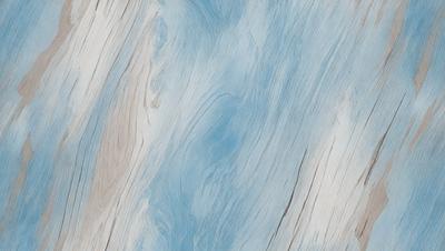 The primary subject of the image is a blue and white patterned surface, which appears to be a wood grain texture. The setting is a blue and white ocean, creating a serene and calming atmosphere. The visual style is a combination of a photo and digital art, giving the image a unique and artistic appearance. The dominant colors are blue and white, with the blue ocean and white patterned surface creating a harmonious and visually appealing scene.