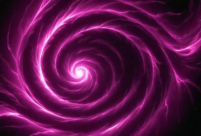 The primary subject of the image is a purple spiral, which appears to be a digital art or illustration. The spiral is set against a dark background, creating a striking contrast. The visual style of the image suggests that it is a creative and artistic representation of a spiral, rather than a photo or a real-life object. The dominant colors in the image are purple and black, giving the spiral a bold and striking appearance.