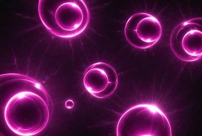 The primary subject of the image is a group of pink bubbles floating in a dark purple background. The setting appears to be a night sky, with the bubbles floating in the air. The visual style of the image is a combination of digital art and illustration, creating a unique and captivating scene. The dominant colors in the image are pink and purple, giving the scene a vibrant and lively atmosphere.