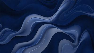 The primary subject of the image is a blue and white ocean wave. The setting is the ocean, with the wave being the main focus of the image. The visual style is a digital art or illustration, as the wave is depicted in a detailed and artistic manner. The dominant colors are blue and white, creating a serene and calming atmosphere.