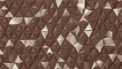 The primary subject of the image is a patterned wall made of brown and white marble. The setting is a room with a brown and white marble wall as the main focus. The visual style is a combination of a photo and digital art, creating a unique and intricate design. The colors and mood of the image are predominantly brown and white, giving it a sophisticated and elegant appearance.