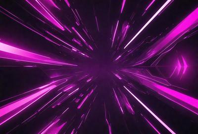 The primary subject of the image is a purple light streak or blur, which appears to be a digital art or illustration. The setting is a dark background, and the visual style gives the impression of a futuristic or space-themed scene. The colors and mood of the image are predominantly purple, creating a sense of depth and intensity.