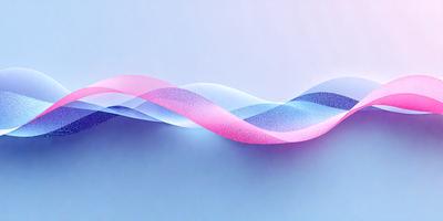 The primary subject of the image is a blue and pink wave pattern. The setting is a blue background, and the visual style appears to be a digital art or illustration. The dominant colors are blue and pink, creating a vibrant and lively atmosphere.