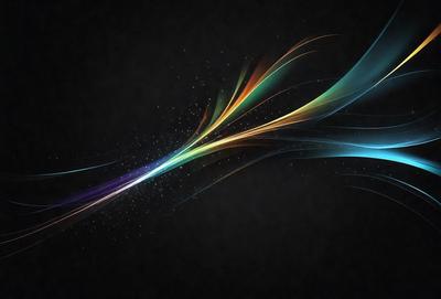 The primary subject of the image is a colorful, swirling, and abstract design. The setting is a dark background, which contrasts with the vibrant colors of the design. The visual style is a combination of digital art and illustration, creating a unique and eye-catching pattern. The dominant colors in the image are blue, green, and orange, which contribute to a lively and energetic atmosphere.