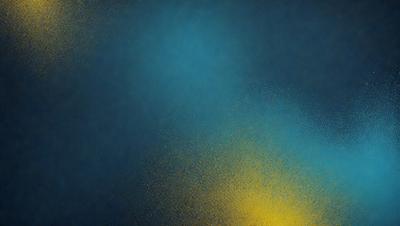 The primary subject of the image is a blue background with yellow and gold specks. The setting appears to be a dark room, and the visual style is a combination of digital art and illustration. The dominant colors are blue, yellow, and gold, creating a vibrant and luminous atmosphere.