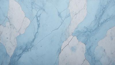 The primary subject of the image is a blue marble wall with white and blue marble tiles. The setting is a room with a blue and white marble wall, which serves as the background. The visual style is a combination of digital art and illustration, creating a unique and artistic appearance. The dominant colors are blue and white, giving the room a calm and serene atmosphere.