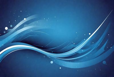 The primary subject of the image is a blue background with a wave-like pattern. The setting is a blue sky, and the visual style is digital art. The dominant colors are blue and white, creating a calm and serene atmosphere.
