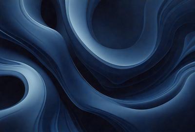 The primary subject of the image is a blue ocean with waves. The setting is the ocean, and the visual style is a digital art or illustration. The dominant colors are blue and white, creating a calm and serene atmosphere.