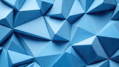 The primary subject of the image is a blue, geometric pattern. The setting is a blue background, which creates a visually striking contrast with the pattern. The visual style is a combination of digital art and illustration, giving the image a modern and artistic appearance. The dominant colors are blue and white, creating a calm and soothing atmosphere.