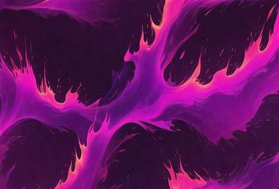 The primary subject of the image is a purple and orange flame, which is the main focus of the scene. The setting is a dark background, which contrasts with the bright colors of the flame. The visual style of the image is a digital art or illustration, as it appears to be a creative and artistic representation of the flame. The dominant colors in the image are purple and orange, giving it a vibrant and energetic atmosphere.