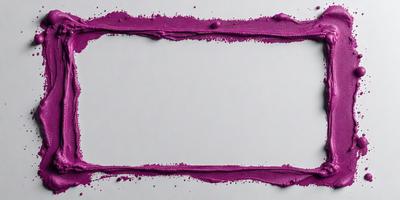 The primary subject of the image is a purple paint splattered on a white surface. The setting is a white wall, and the visual style appears to be a painting or a digital artwork. The dominant colors are purple and white, creating a mood of creativity and artistic expression.