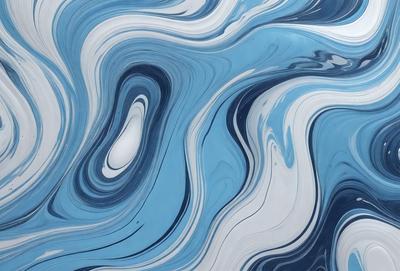 The primary subject of the image is a blue and white swirling pattern, which appears to be a digital art or illustration. The setting is a blue and white background, creating a visually striking contrast. The visual style is a combination of digital art and illustration, giving the image a unique and artistic appearance. The dominant colors are blue and white, creating a calming and soothing atmosphere.