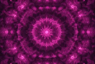 The primary subject of the image is a purple flower, which is the main object, scene, or focus of the image. The setting or background features a purple pattern, which adds to the overall visual style. The colors and mood of the image are predominantly purple, creating a calm and serene atmosphere.