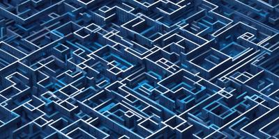 The primary subject of the image is a blue, geometric pattern. The setting is a blue background, and the visual style is a digital art or illustration. The dominant colors are blue and white, creating a calm and soothing atmosphere.