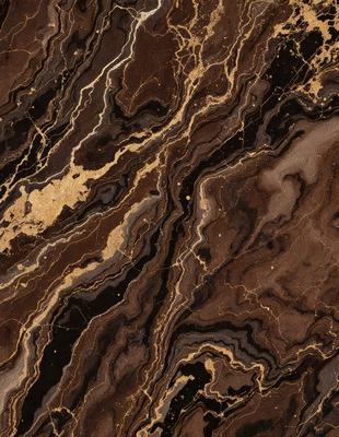 The primary subject of the image is a marble surface with a gold and brown color scheme. The setting is a close-up of the marble, showcasing its intricate patterns and textures. The visual style is a realistic representation of the marble, capturing its natural beauty. The colors and mood of the image are warm and earthy, evoking a sense of luxury and sophistication.