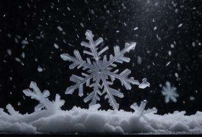 The primary subject of the image is a snowflake, which is the main object, scene, or focus of the image. The setting/background features a snowy surface, which is the environment, backdrop, or surface visible in the image. The visual style of the image is a photo, as it captures the beauty of the snowflake in its natural environment. The colors and mood of the image are predominantly white, as the snowflake is the main subject, and the overall atmosphere is ser