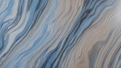 The primary subject of the image is a blue and brown striped pattern, which appears to be a wood grain texture. The setting is a close-up of the pattern, showcasing its intricate details. The visual style is a natural, textured appearance, likely a result of the wood grain. The colors and mood of the image are predominantly blue and brown, creating a warm and earthy atmosphere.