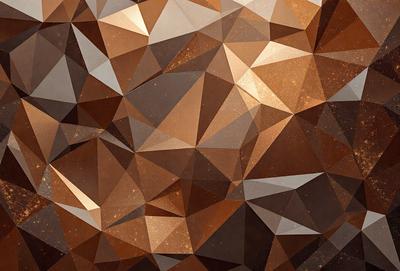 The primary subject of the image is a close-up of a brown and gold patterned surface, which appears to be a textured wall or a piece of art. The setting is indoors, with the patterned surface being the main focus of the image. The visual style is a combination of photo and digital art, creating a unique and intriguing appearance. The colors and mood of the image are warm and inviting, with the brown and gold tones evoking a sense of richness and depth.
