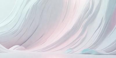The primary subject of the image is a large, curved, and pink structure, which appears to be a sculpture or a piece of art. The setting is a white background, which contrasts with the pink sculpture, creating a visually striking scene. The visual style of the image is a combination of digital art and illustration, as it is a computer-generated or digitally created piece. The colors and mood of the image are predominantly pink and white, giving it a soft and elegant appearance.