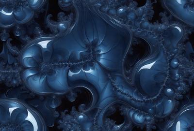 The primary subject of the image is a blue and white swirling pattern, which appears to be a digital art or illustration. The setting is a black background, which contrasts with the swirling pattern. The visual style suggests that the image is a creative and artistic representation of a swirling design. The dominant colors are blue and white, giving the image a calming and soothing atmosphere.