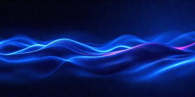 The primary subject of the image is a blue wave or ripple pattern. The setting is a dark blue background, which creates a contrasting effect with the blue wave. The visual style appears to be a digital art or illustration, as the wave is depicted in a stylized manner. The dominant colors in the image are blue, creating a calm and serene atmosphere.