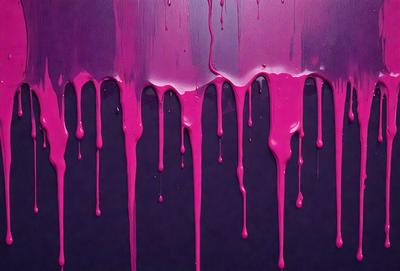 The primary subject of the image is a purple substance, which appears to be a mixture of paint and water. The setting is a dark background, which contrasts with the purple substance. The visual style is a close-up of the purple substance, showcasing its texture and appearance. The colors and mood of the image are predominantly purple, creating a moody and dramatic atmosphere.