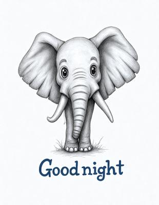The primary subject of the image is a cute cartoon elephant. The elephant is standing on a grassy field, and it appears to be looking at the camera. The setting is a grassy area, and the visual style is a cartoon drawing. The colors and mood of the image are bright and cheerful, with the elephant being the main focus of the scene.