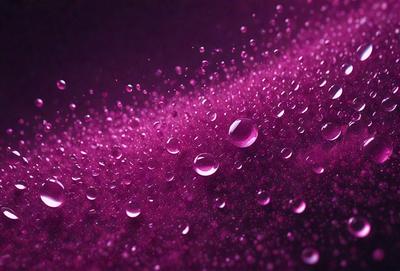 The primary subject of the image is a purple background with a pattern of water droplets. The setting is a dark, purple background, which creates a moody atmosphere. The visual style is a close-up of the purple background with water droplets, giving the image a digital art or illustration appearance. The colors and mood of the image are predominantly purple, creating a sense of depth and intrigue.